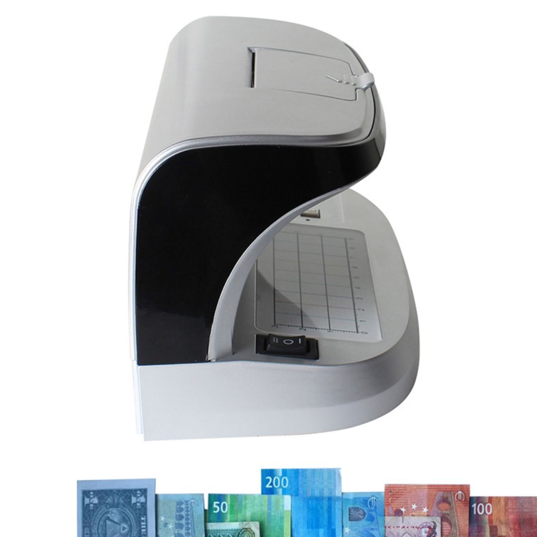 Detector de Billetes Falsos Portátil con Luz UV, Sensor Magnético, Marca de Agua y Lupa