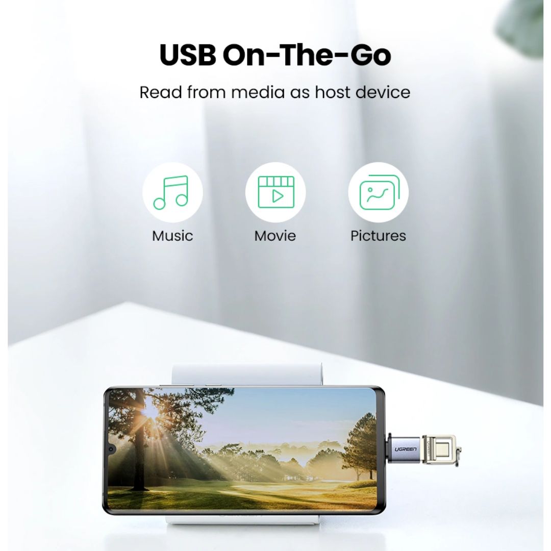 Adaptador USB-C a USB 3.0 UGREEN US270 OTG 5Gbps Gris Espacial
