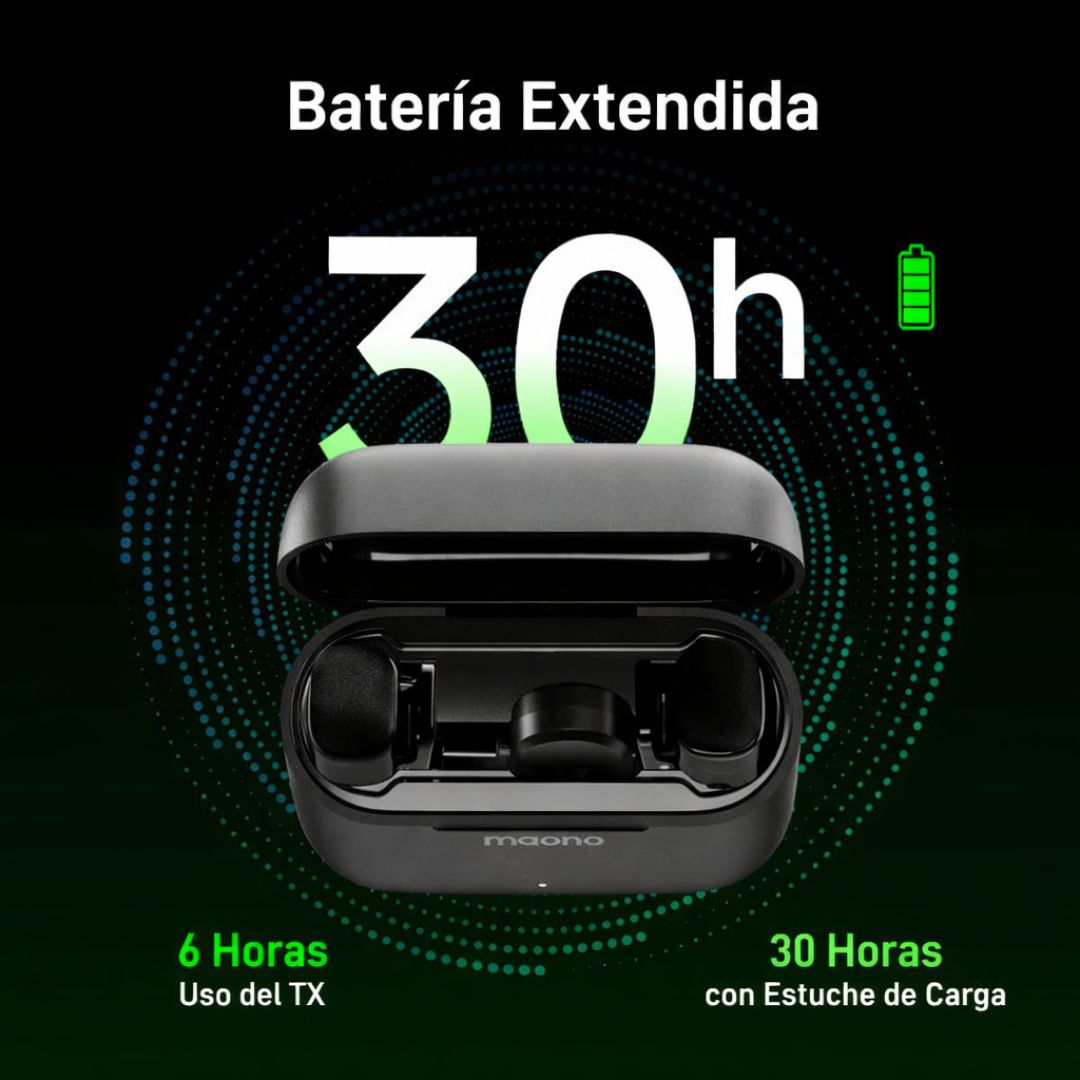 Micrófono Inalámbrico Solapero Lavalier Maono Wave T1 Mini 2TX 100m 30h WM622