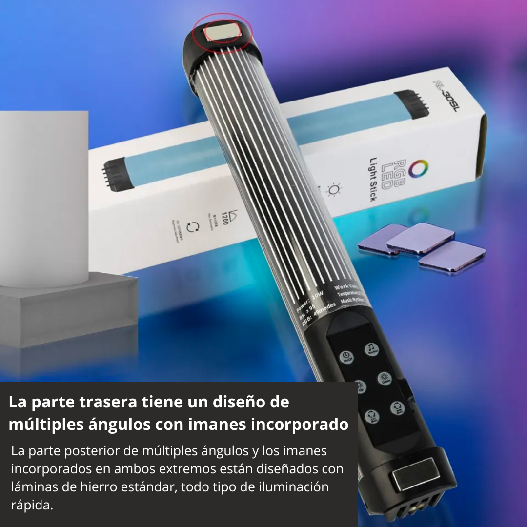 Lámpara RGB de Mano para Fotografía con 49 Modos y Control Musical