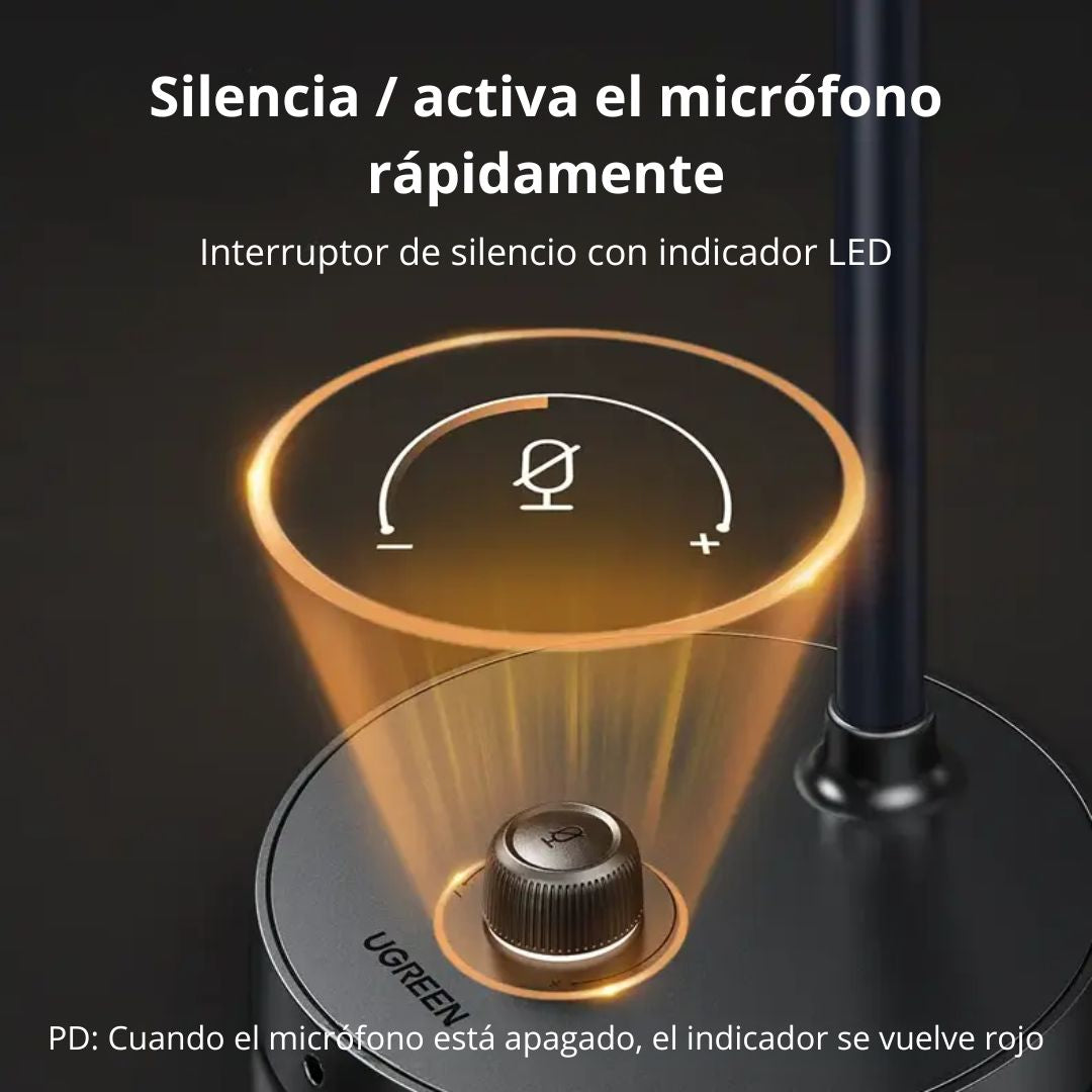 Micrófono USB UGREEN CM564 Omnidireccional 360° para PC Laptop y Reuniones