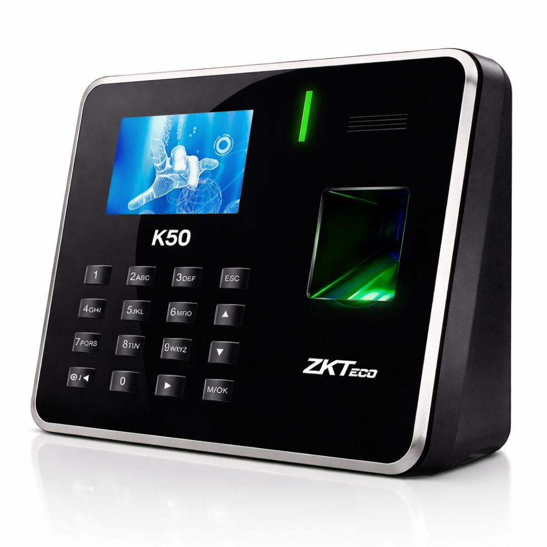 Reloj Biométrico ZKTeco K50 para Control de Asistencia con Huella Digital y Tarjeta RFID