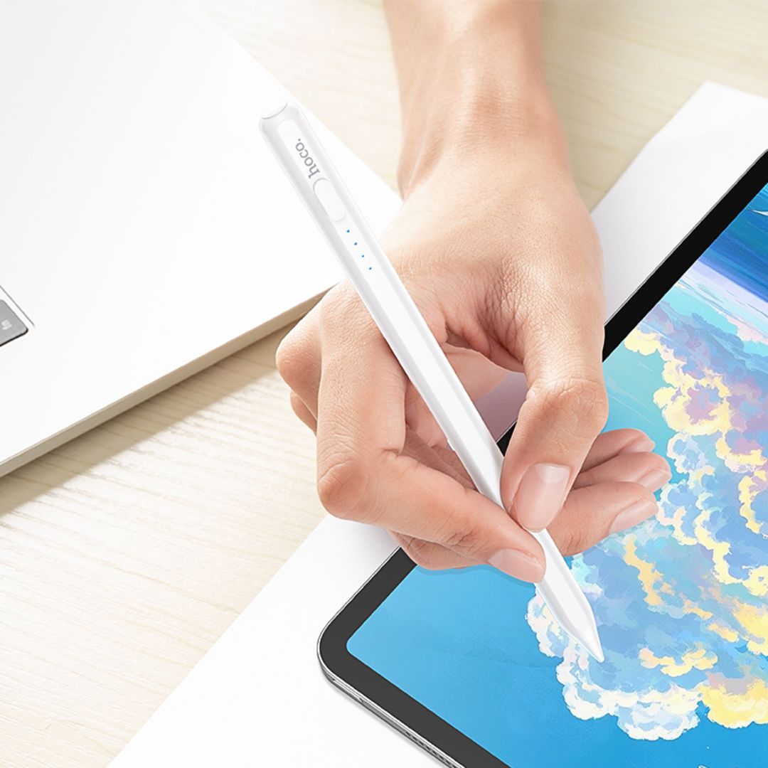 Lápiz Capacitivo para iPad Hoco GM114 con Rechazo de Palma, Detección de Inclinación, Fijación Magnética y Carga USB-C
