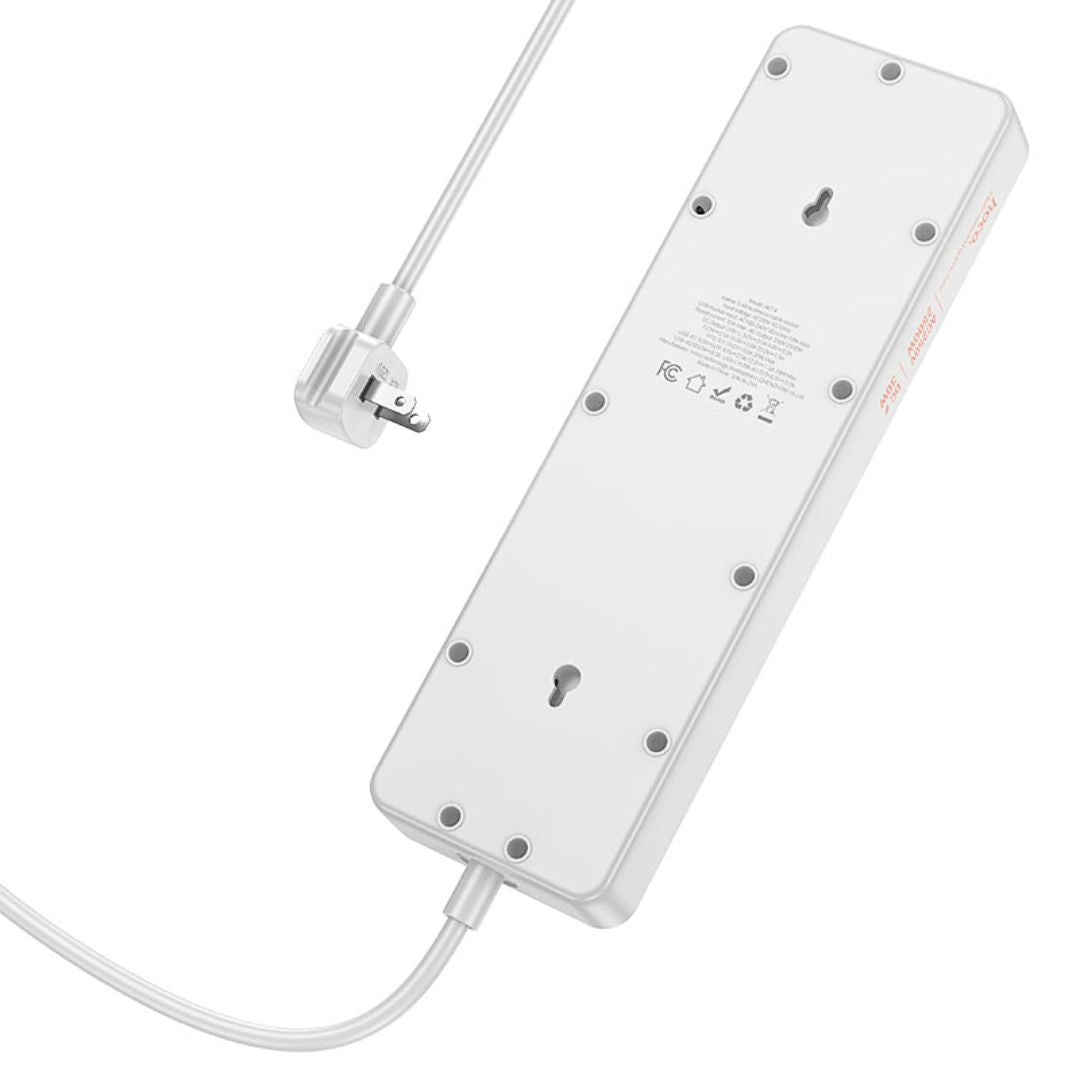 Regleta Eléctrica Hoco AC14 Rico con 5 Tomas 3 USB-A USB-C PD 30W QC 3.0 y Cable de 1.5 m
