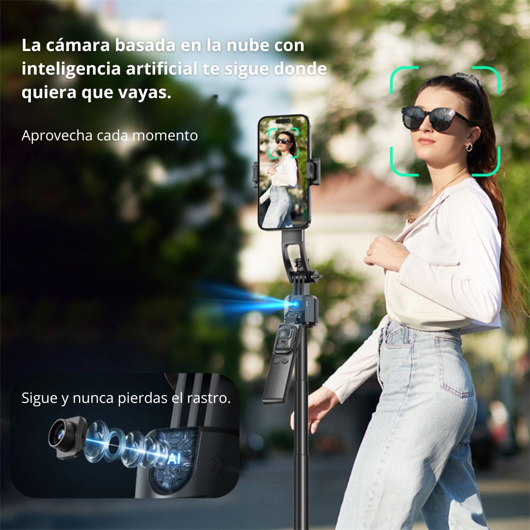 Trípode Inteligente con Seguimiento Facial 360° para Celular con Control Remoto Miccell VQ-MC03