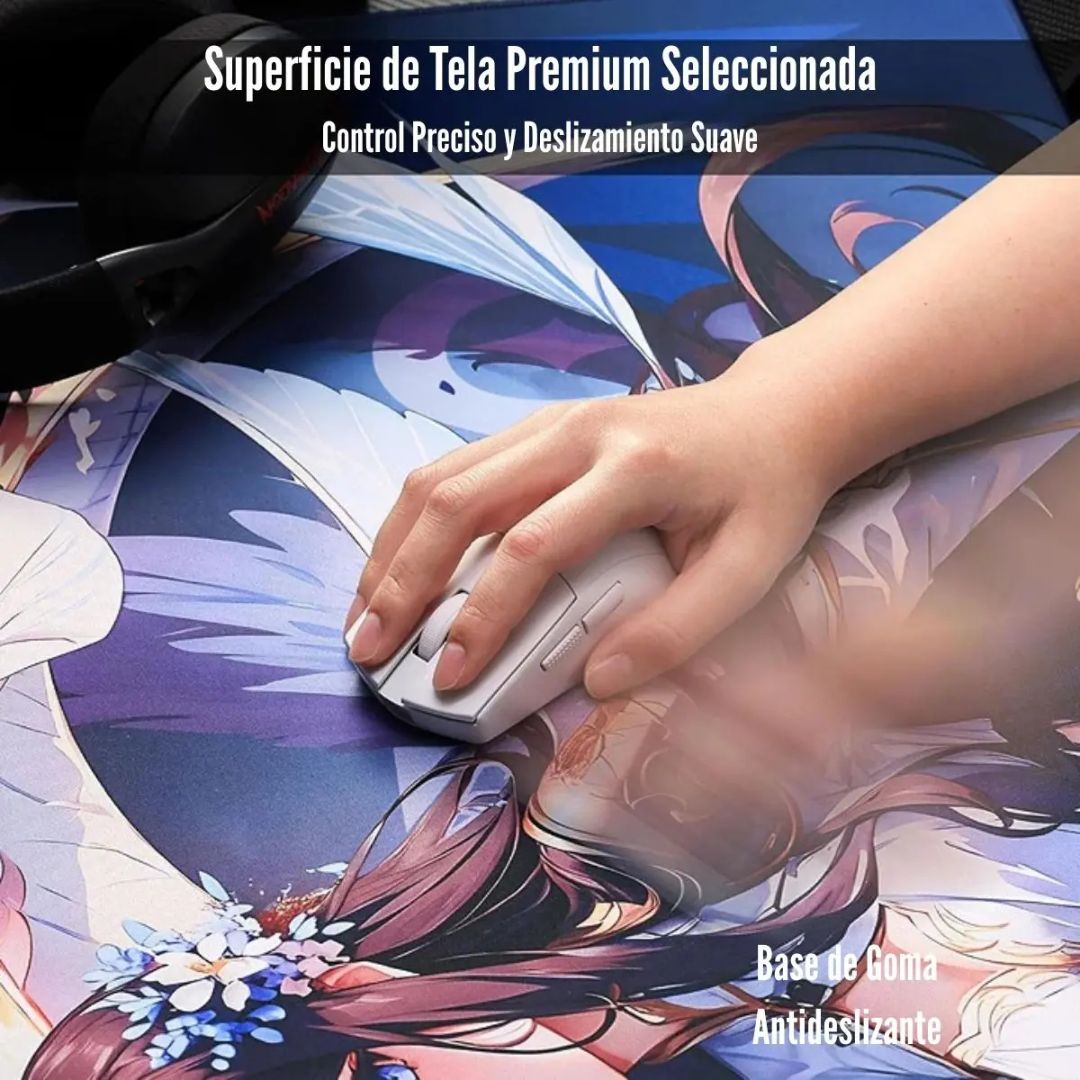 Mousepad Gamer XL Redragon AK1 L Diseño Anime 90 x 40 cm Antideslizante Impermeable