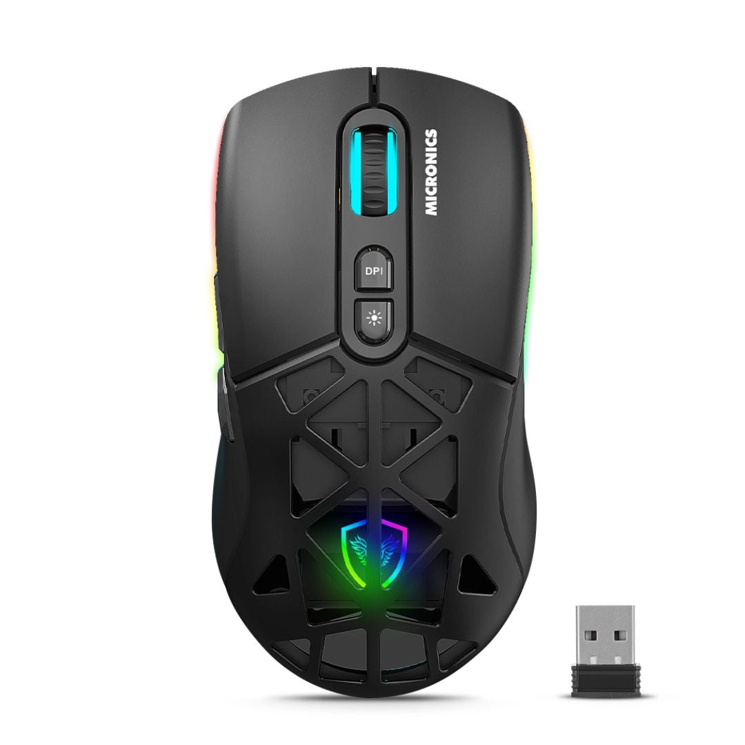 Mouse Gamer Inalámbrico Micronics Mirage 3 RGB 4800 DPI Recargable
