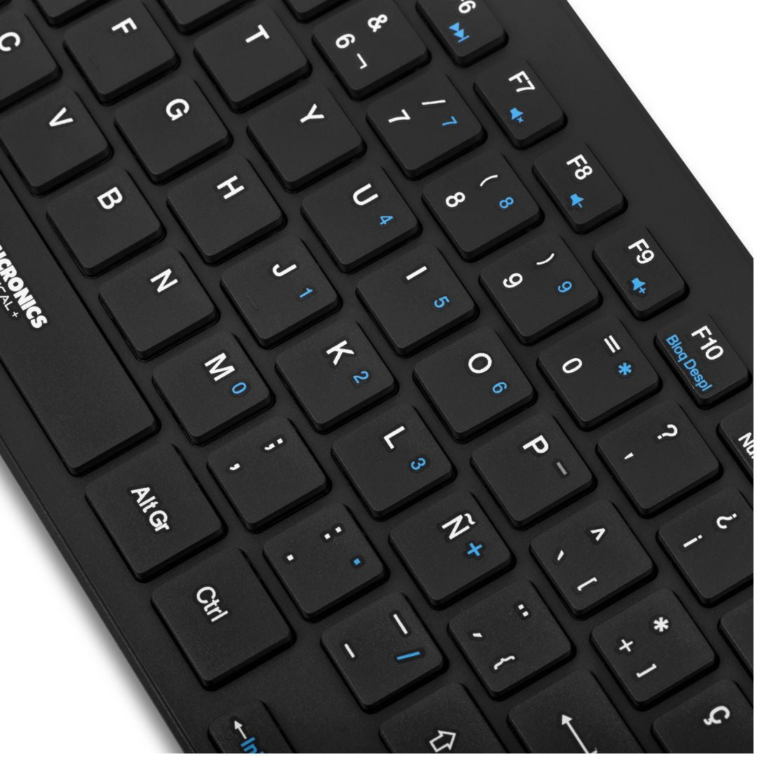 Teclado USB Slim Micronics Pascal+ MICK500 Español con Protector de Silicona