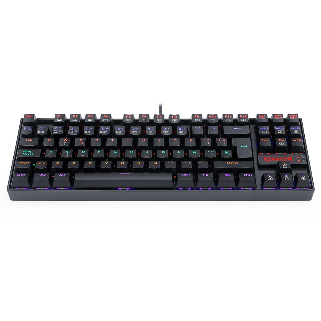 Teclado Mecánico Gamer Redragon Kumara K552 Rainbow TKL Español con Anti-Ghosting