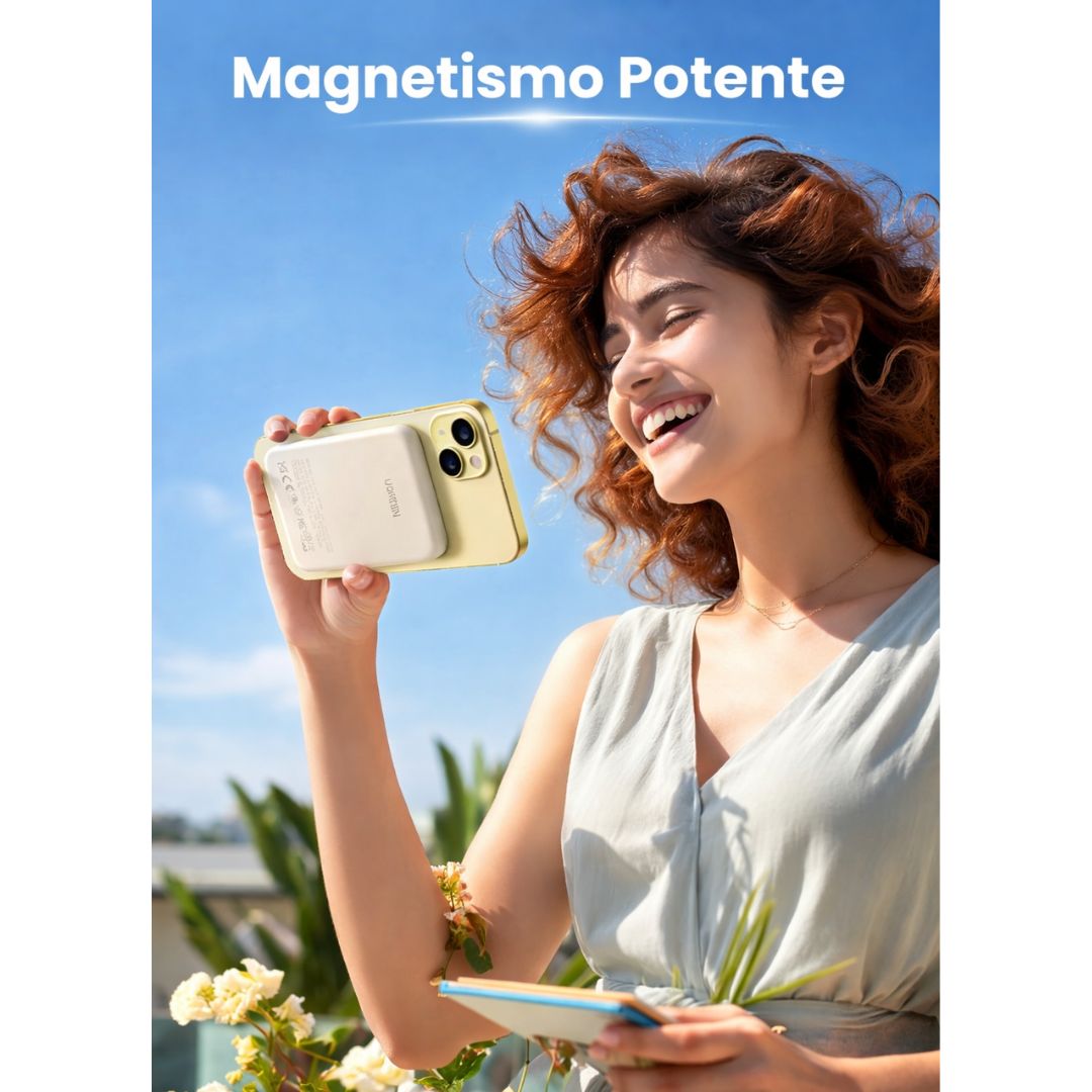 Power Bank Magnético UGREEN 5000mAh 15W USB-C Carga Inalámbrica Qi para iPhone PB560
