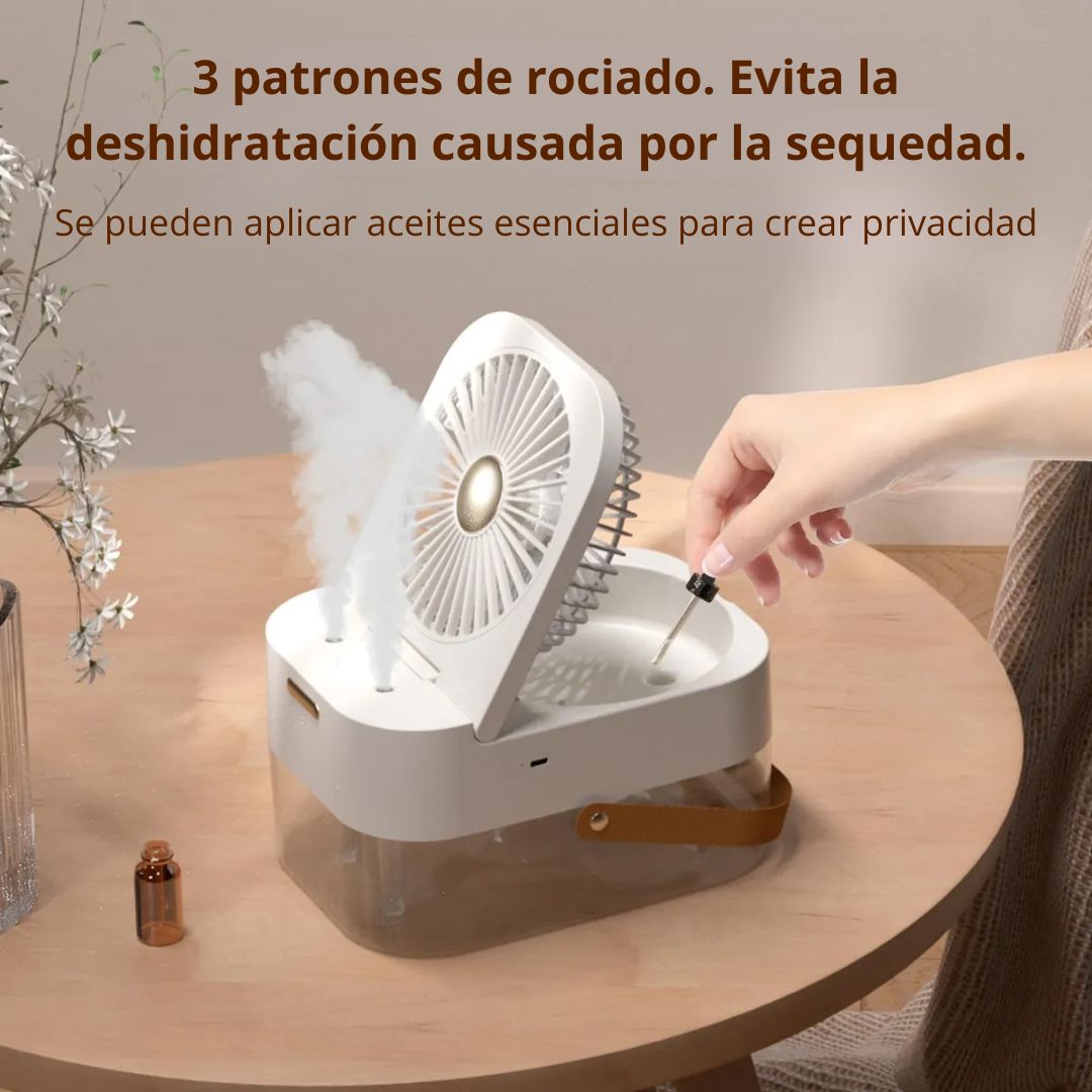 Ventilador Humidificador Portátil S1 con Nebulizador de Agua 2.5L USB y 3 Velocidades