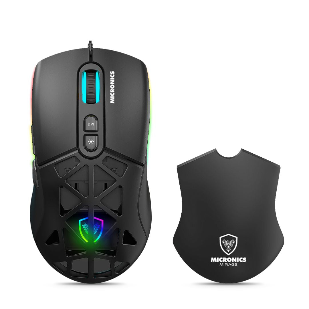 Mouse Gamer Cableado Micronics Mirage MIC GM890 RGB 12800 DPI 7 Botones