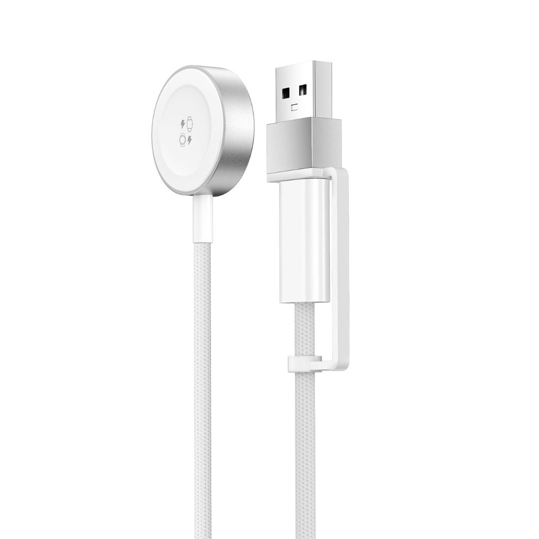 Cargador Inalámbrico WIWU M9 Apple Watch USB-A USB-C 2 en 1