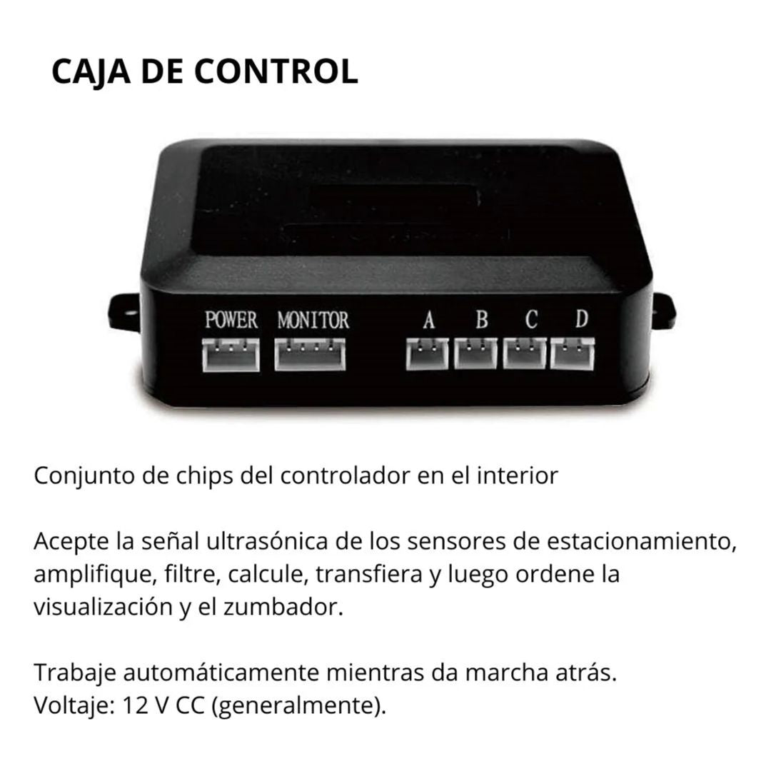Sensor de Retroceso con Pantalla LED y Alarma Sonora Ultrasónica para Estacionamiento