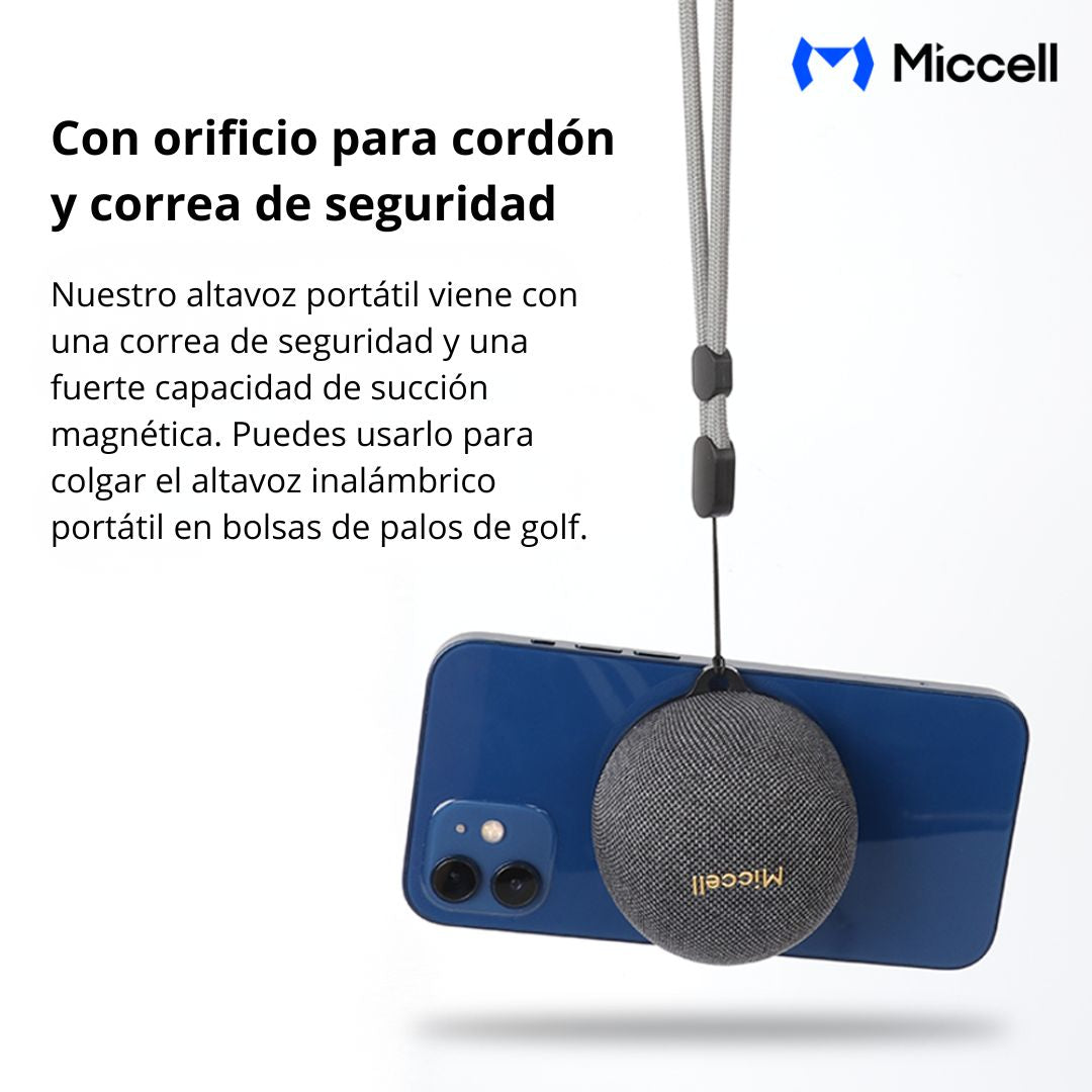 Mini Parlante Bluetooth Magnético 5W RGB Portátil Soporte para Celular Miccell SP58