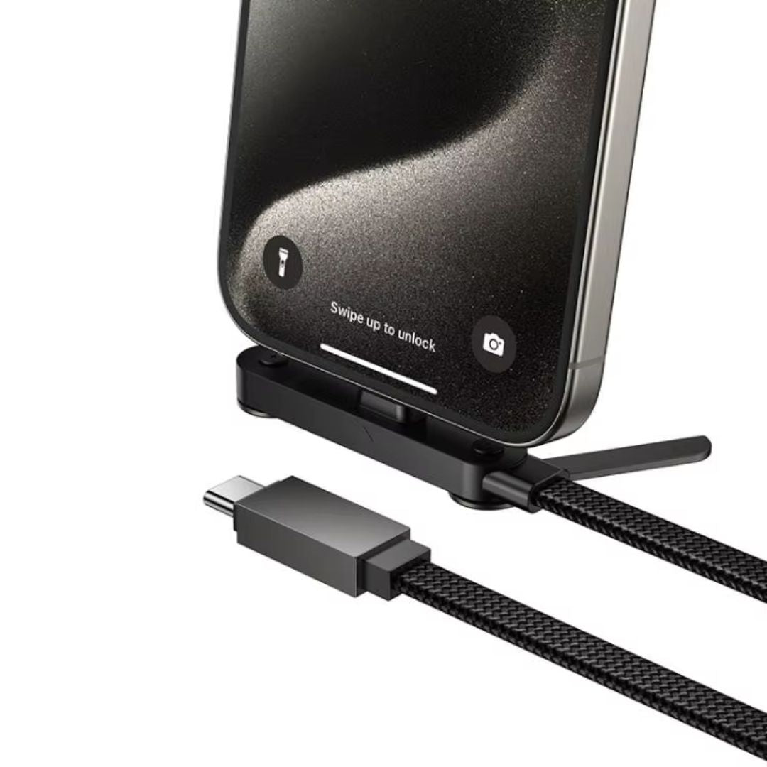Cable Tipo C a Tipo C Hoco U150 60W con Carga Rápida y Soporte para Celular