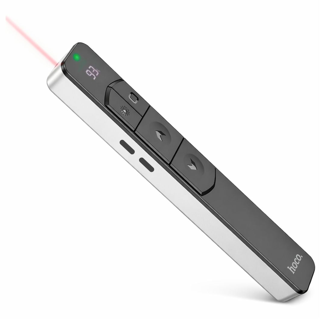 Presentador Inalámbrico Hoco GM202 con Puntero Láser Rojo 2.4G Recargable para PowerPoint y Keynote