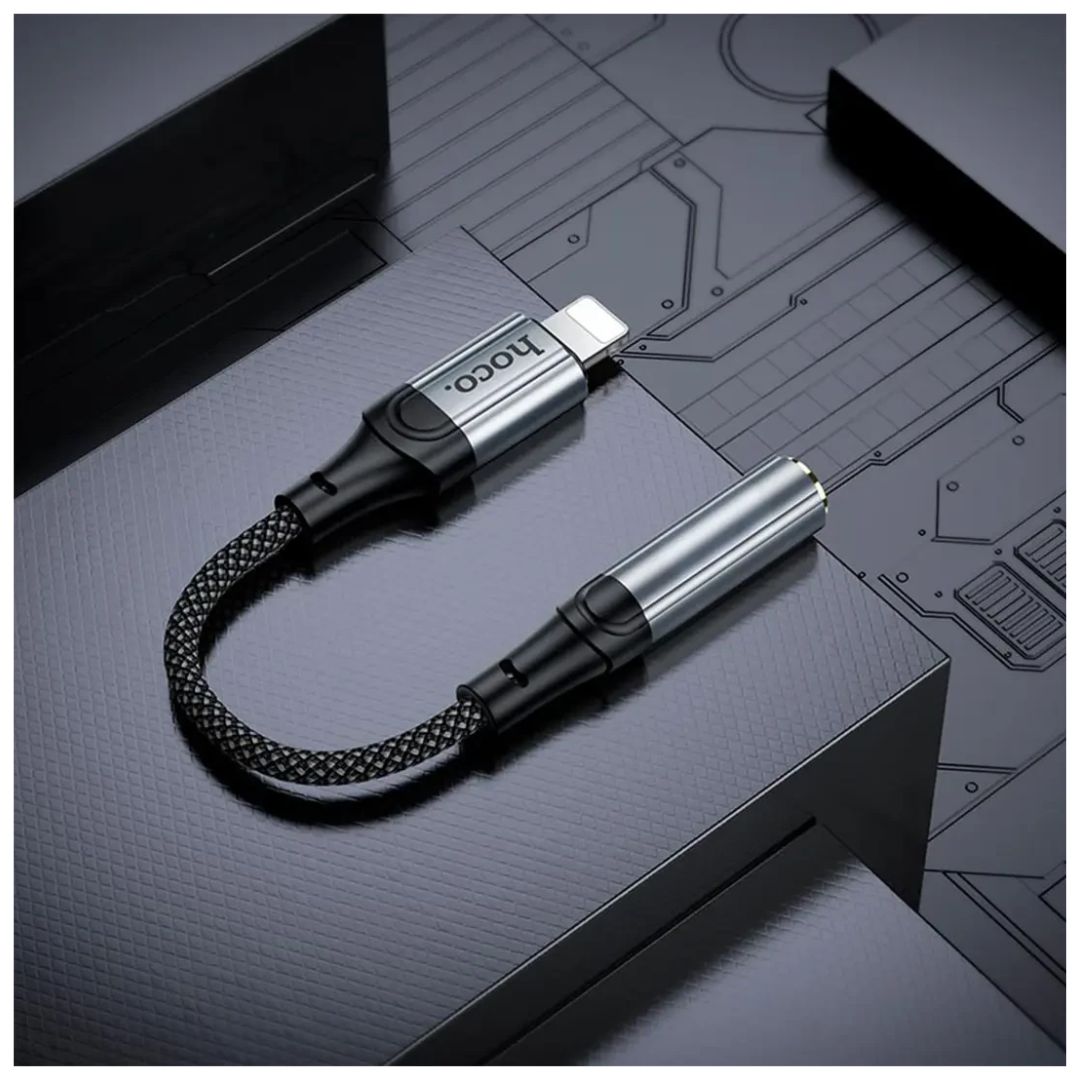 Adaptador Lightning a Jack 3.5mm Hoco LS36A para iPhone Audífonos y Llamadas