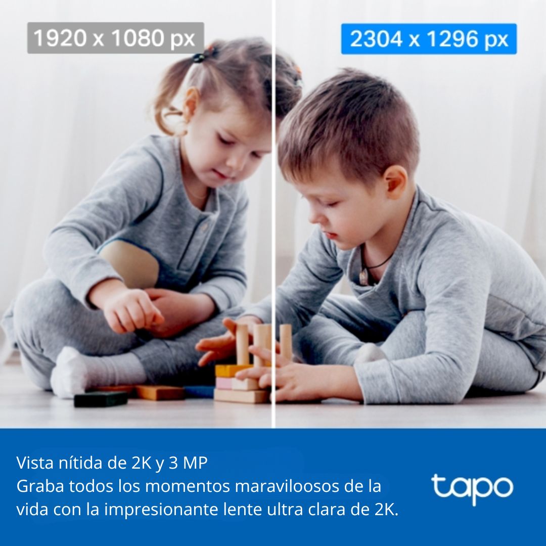 Cámara de Seguridad WiFi TP-Link Tapo C210 2K 3MP 360° con Visión Nocturna y Detección de Movimiento