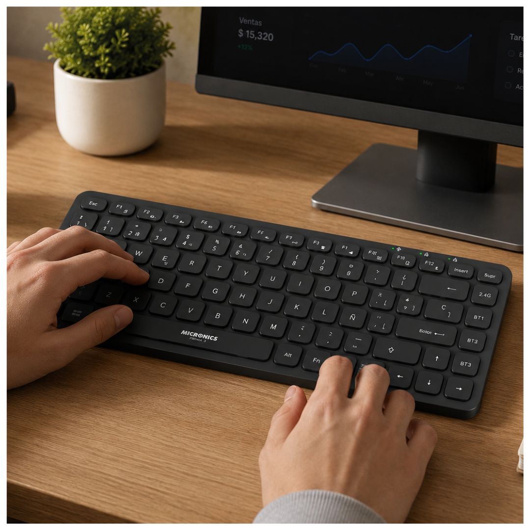 Teclado Inalámbrico Micronics Fenix 3 K603-3M Bluetooth 2.4GHz Recargable