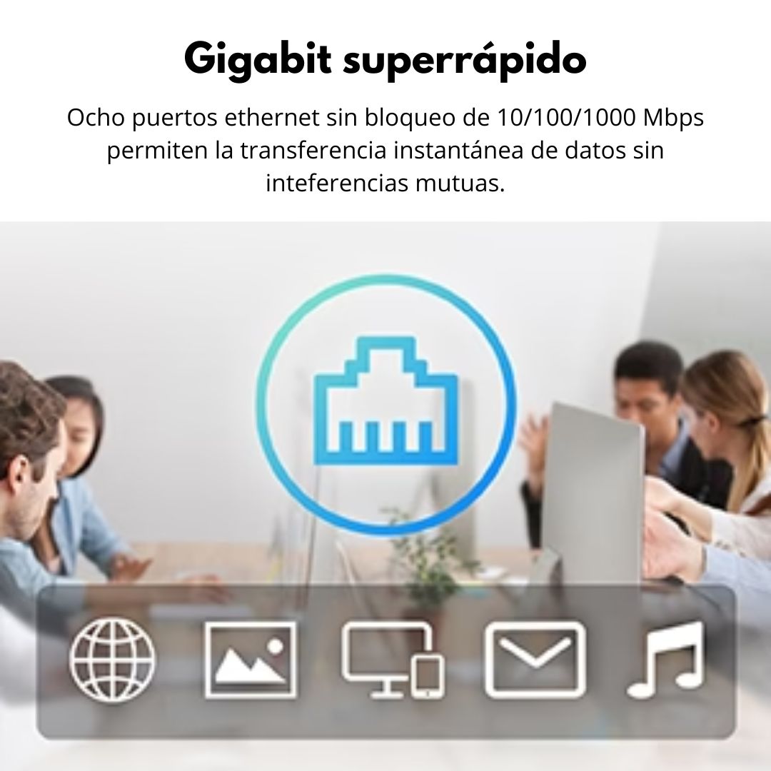 Switch de Red Gigabit Ethernet Cudy GS108 8 Puertos RJ45 Metálico