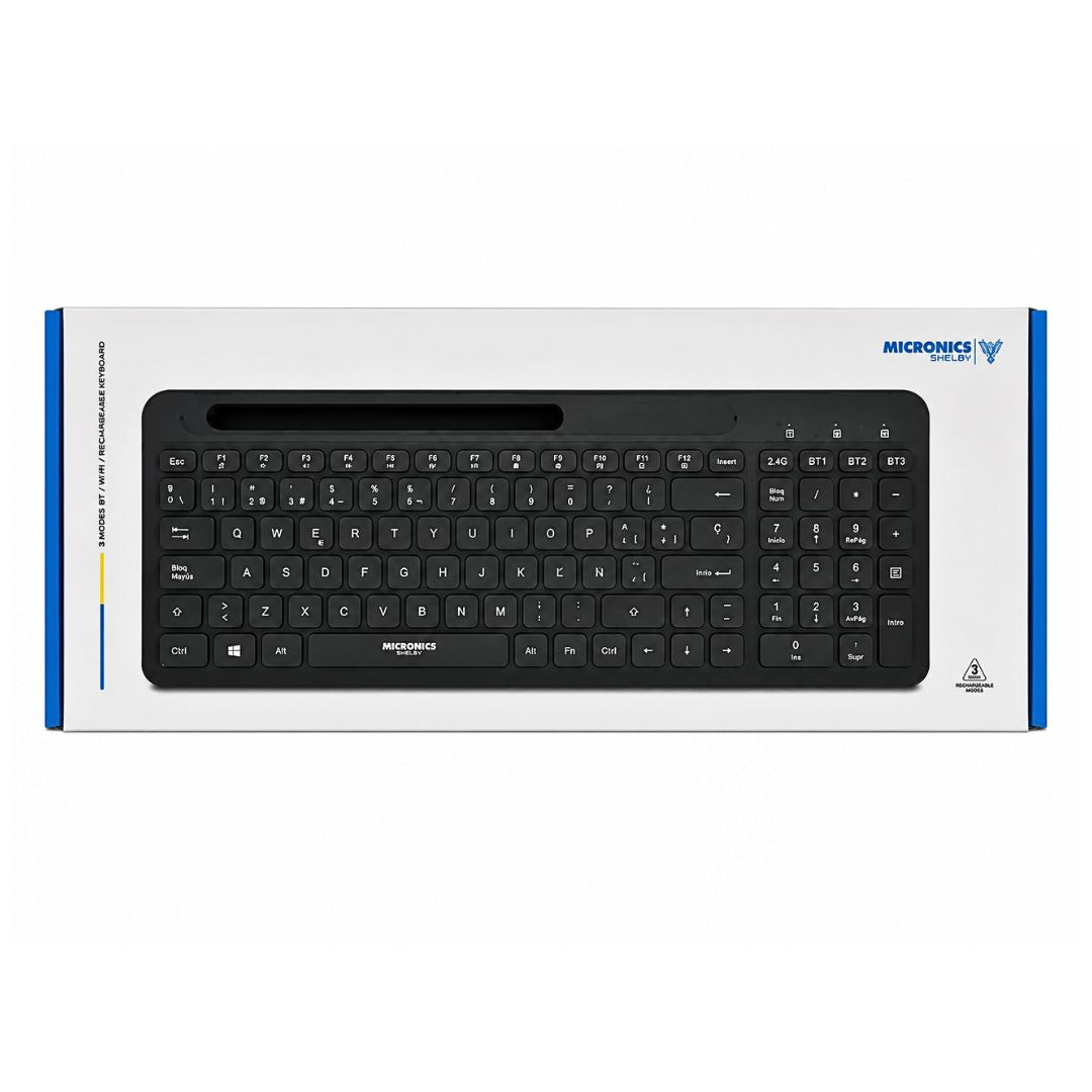 Teclado Inalámbrico Micronics Shelby K605-3M Bluetooth 2.4GHz Recargable Español