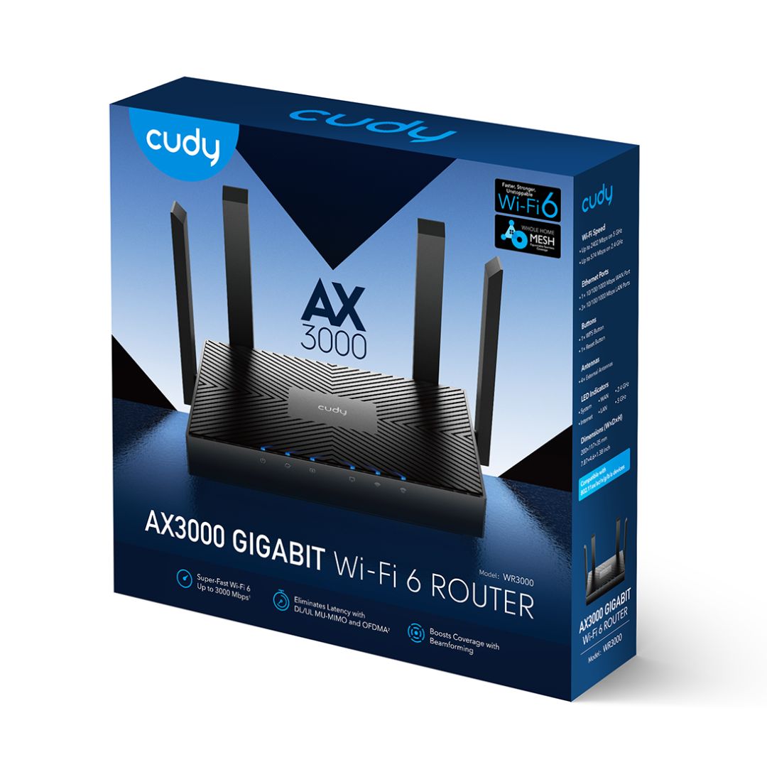 Router WiFi 6 Mesh Cudy WR3000 AX3000 Gigabit Dual Band