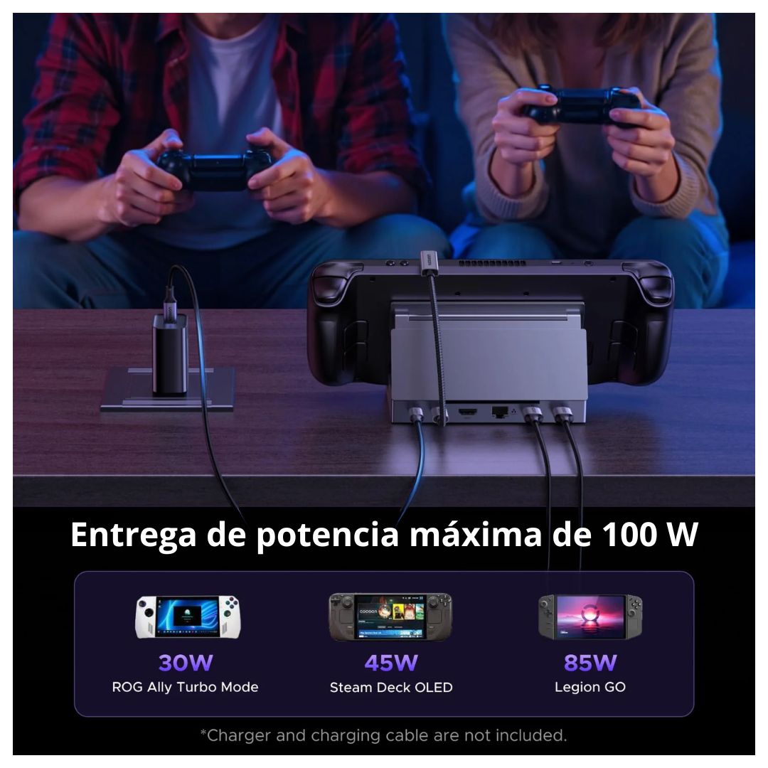 Dock USB-C 6 en 1 UGREEN para Steam Deck ROG Ally HDMI 4K 120Hz PD 100W Ethernet Gigabit