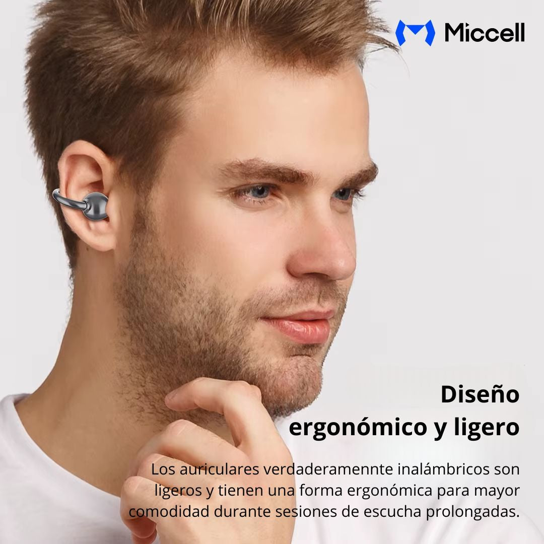 Audífonos Bluetooth Inalámbricos con Clip para Oreja TWS Estuche de Carga Miccell VQ-BH106
