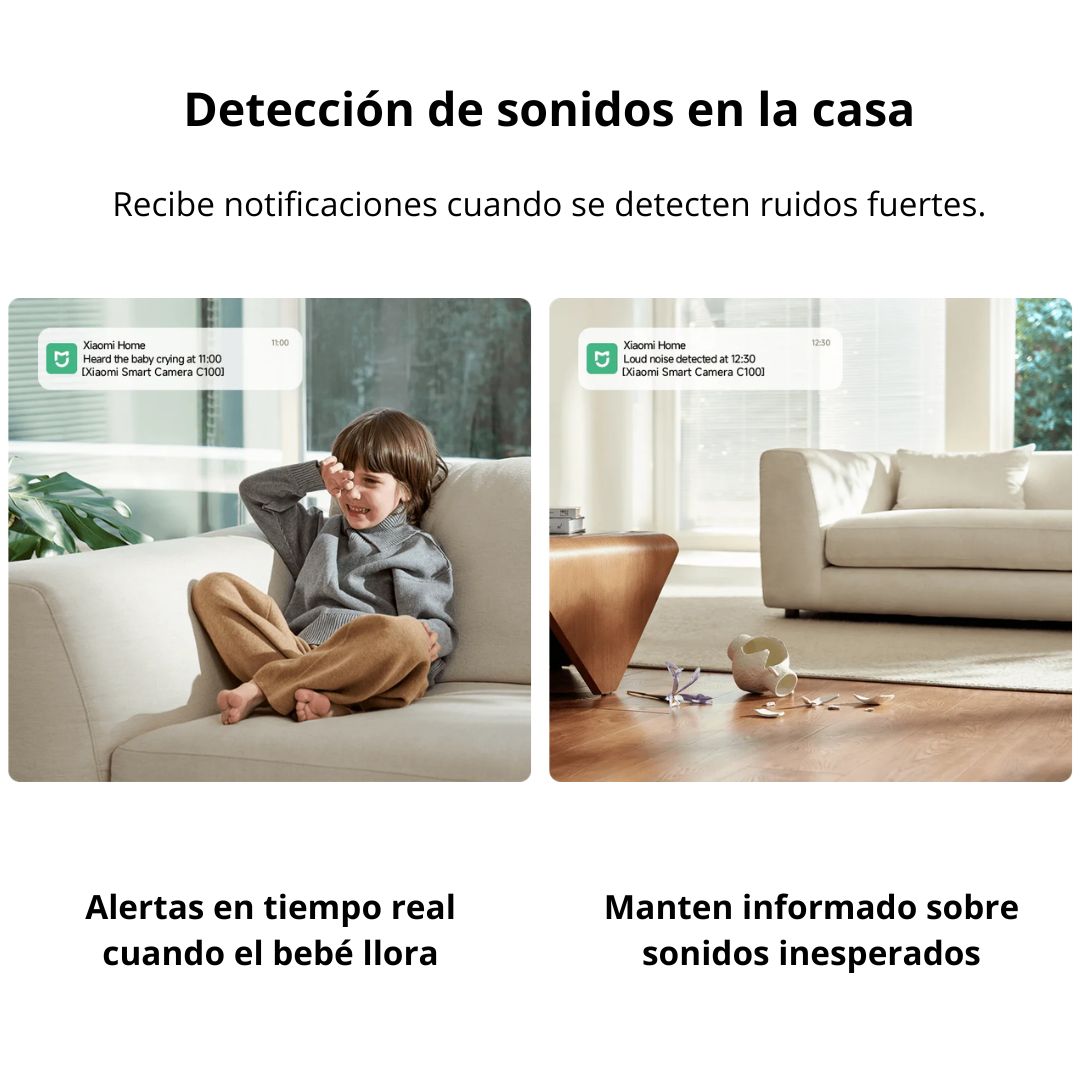 Cámara WiFi Xiaomi Smart Camera C100 2K 3MP WiFi 6 con IA y Audio Bidireccional