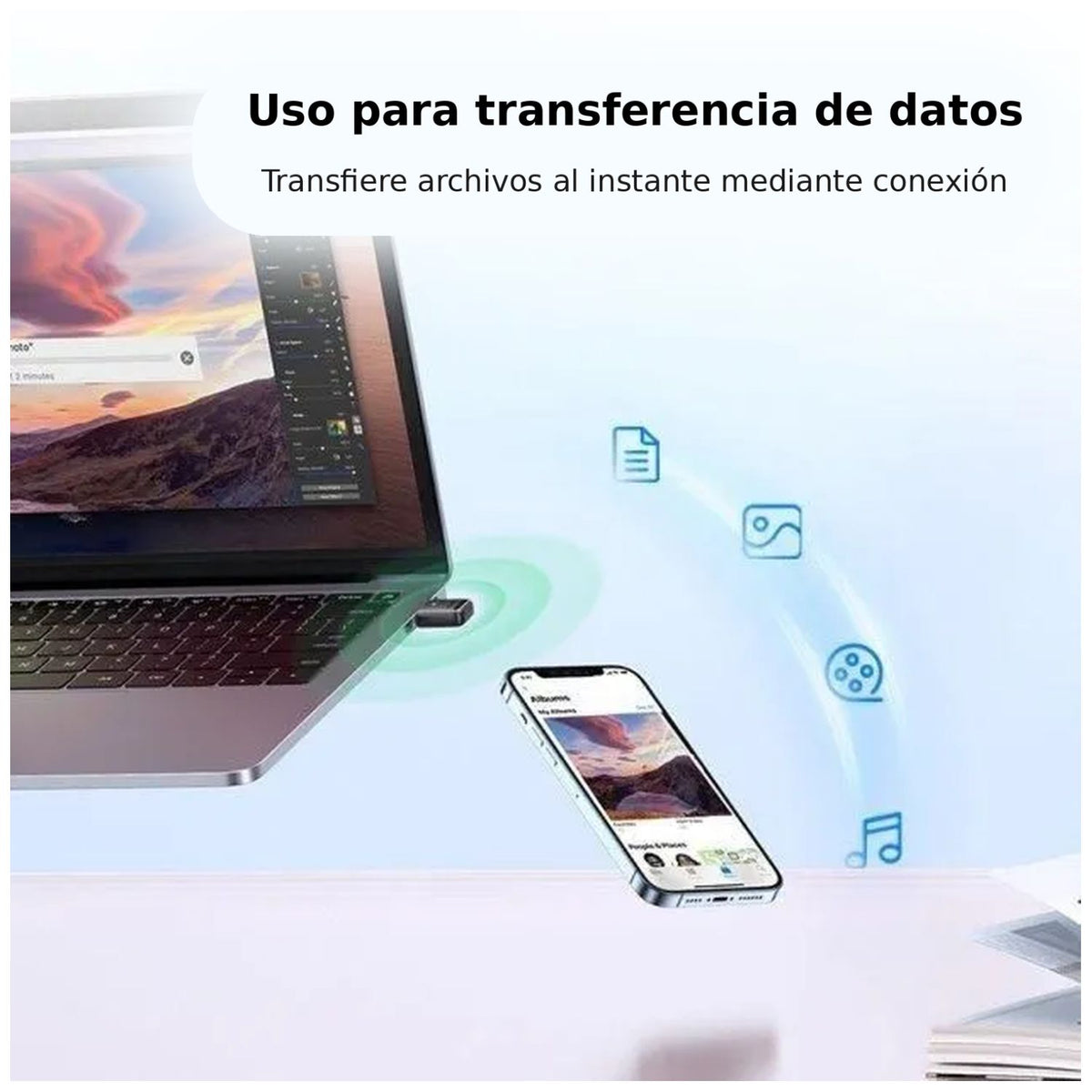 Adaptador Bluetooth 5.3 UGREEN CM591 USB para PC Laptop con Alcance de 20 m