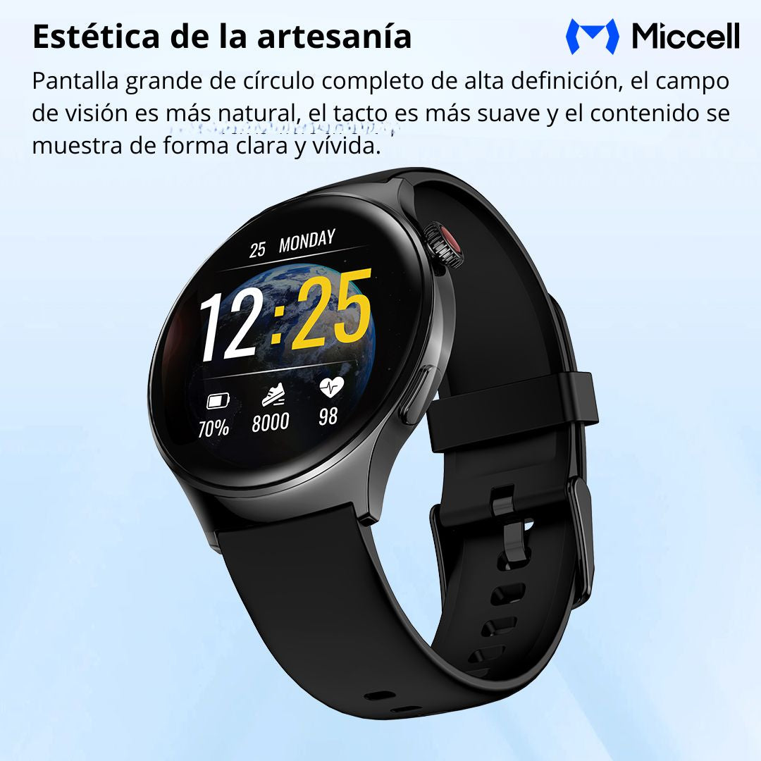 Smartwatch AMOLED 1.43" Llamadas Bluetooth Monitoreo de Salud IP68 Miccell VQ-SM03