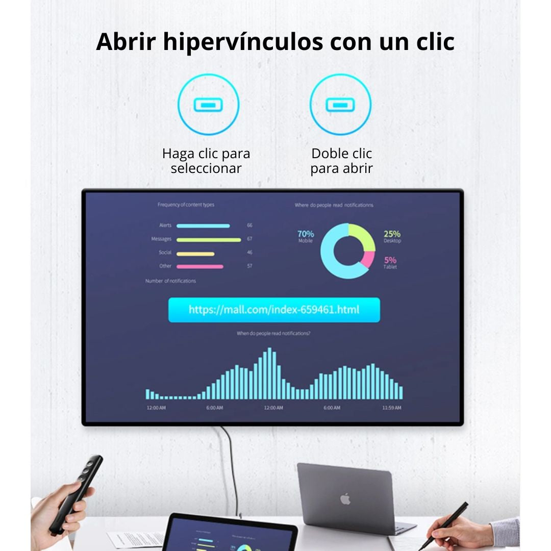 Presentador Láser Inalámbrico UGREEN LP479 USB-A 100m para Diapositivas PowerPoint