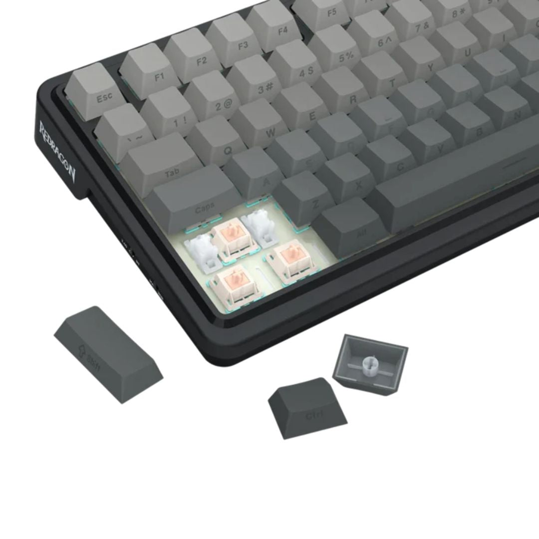 Teclado Mecánico Gamer Redragon Eisa Pro K686SP-RGB-PRO 99 Teclas Inalámbrico y Cable USB-C RGB con Perilla