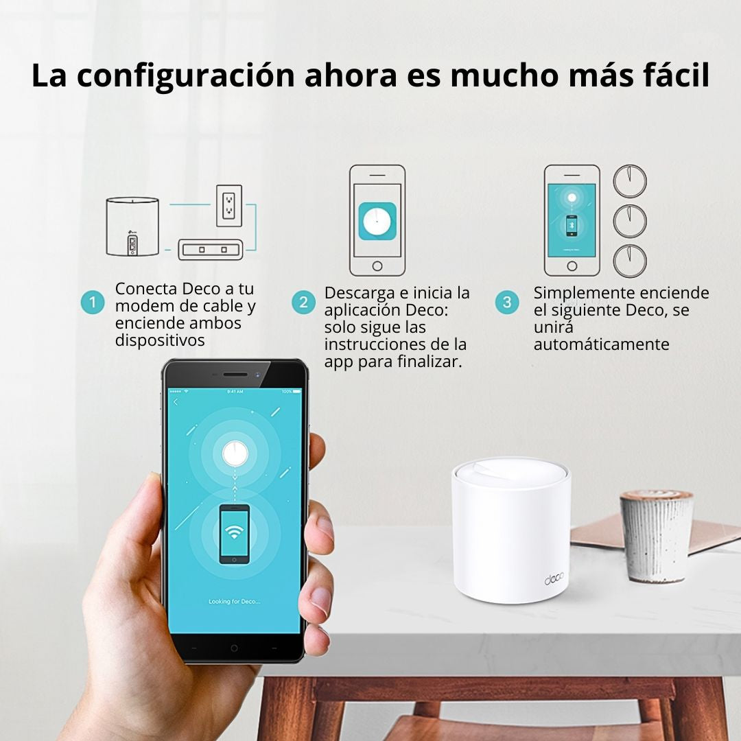 Sistema WiFi Mesh TP-Link Deco X10 AX1500 Doble Banda WiFi 6 Pack de 2 para Toda la Casa