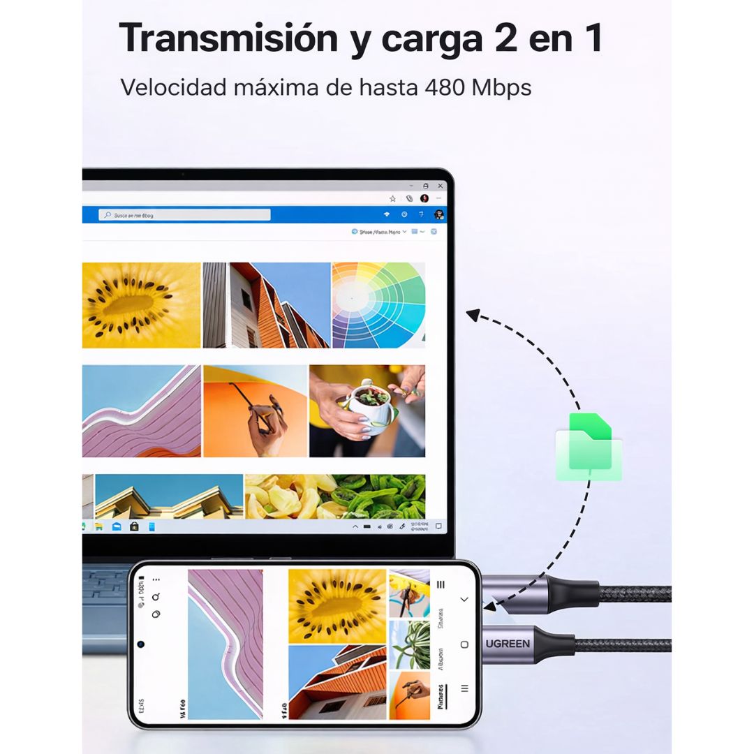Cable USB-A a USB-C UGREEN 1 Metro 3A QC 3.0 Carga Rápida US288