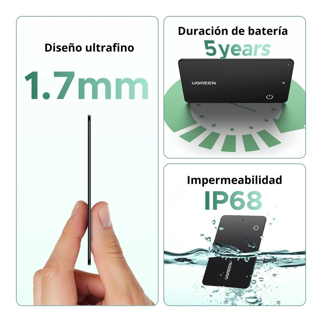 Localizador Bluetooth UGREEN FineTrack Slim G para Android Google Find Hub IP68