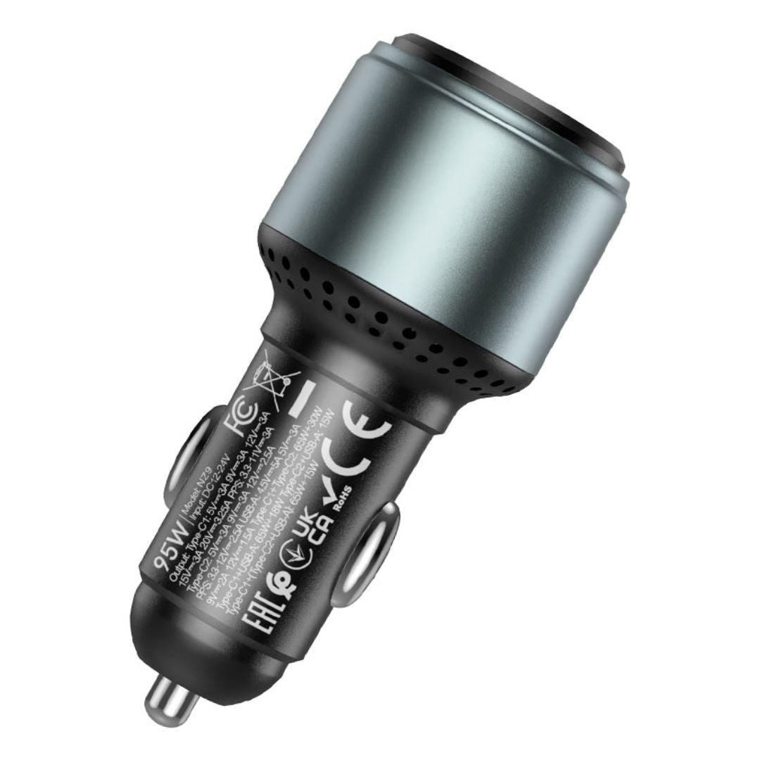 Cargador para Auto Hoco NZ9 95W PD USB-C Triple Puerto para Laptop y Celular