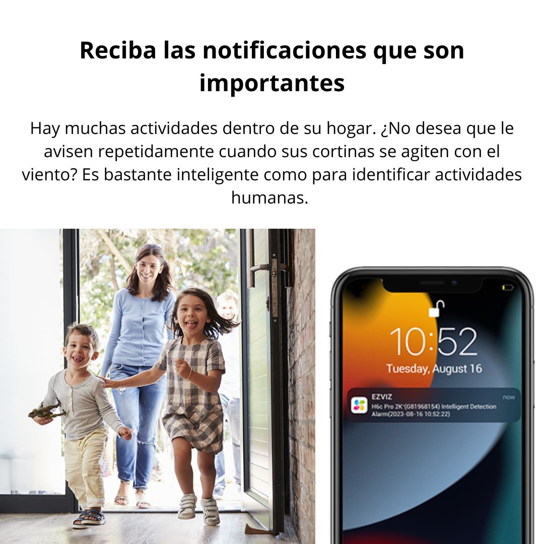 Cámara de Seguridad WiFi Interior EZVIZ H6c Pro 3K PTZ Detección Humana y Seguimiento IA