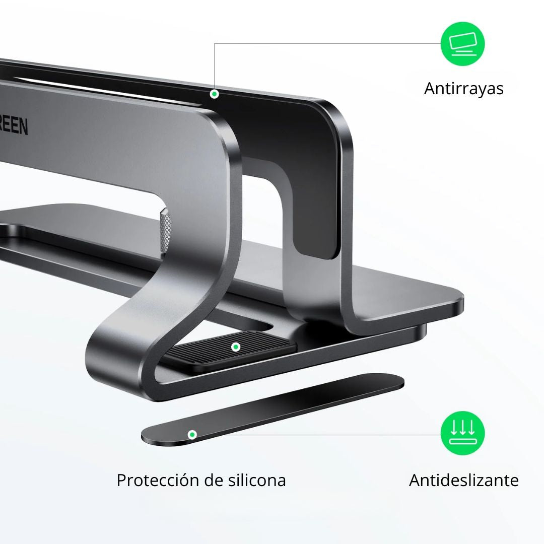Soporte Vertical UGREEN LP258 para Laptop Ajustable de Aluminio hasta 17.3 Pulgadas