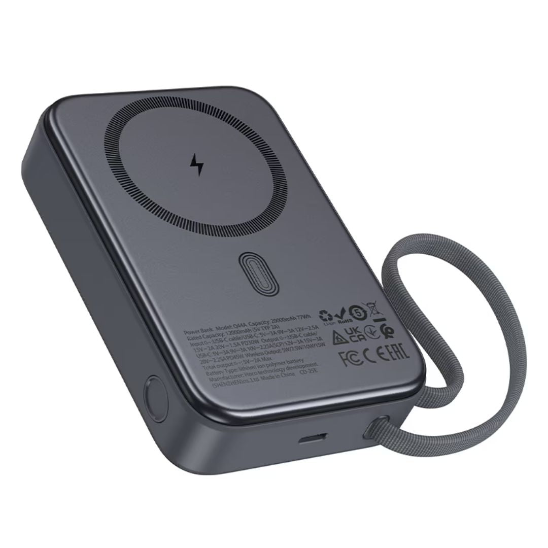 Power Bank Magnético Hoco Q44A 20000mAh PD45W con Carga Inalámbrica 15W