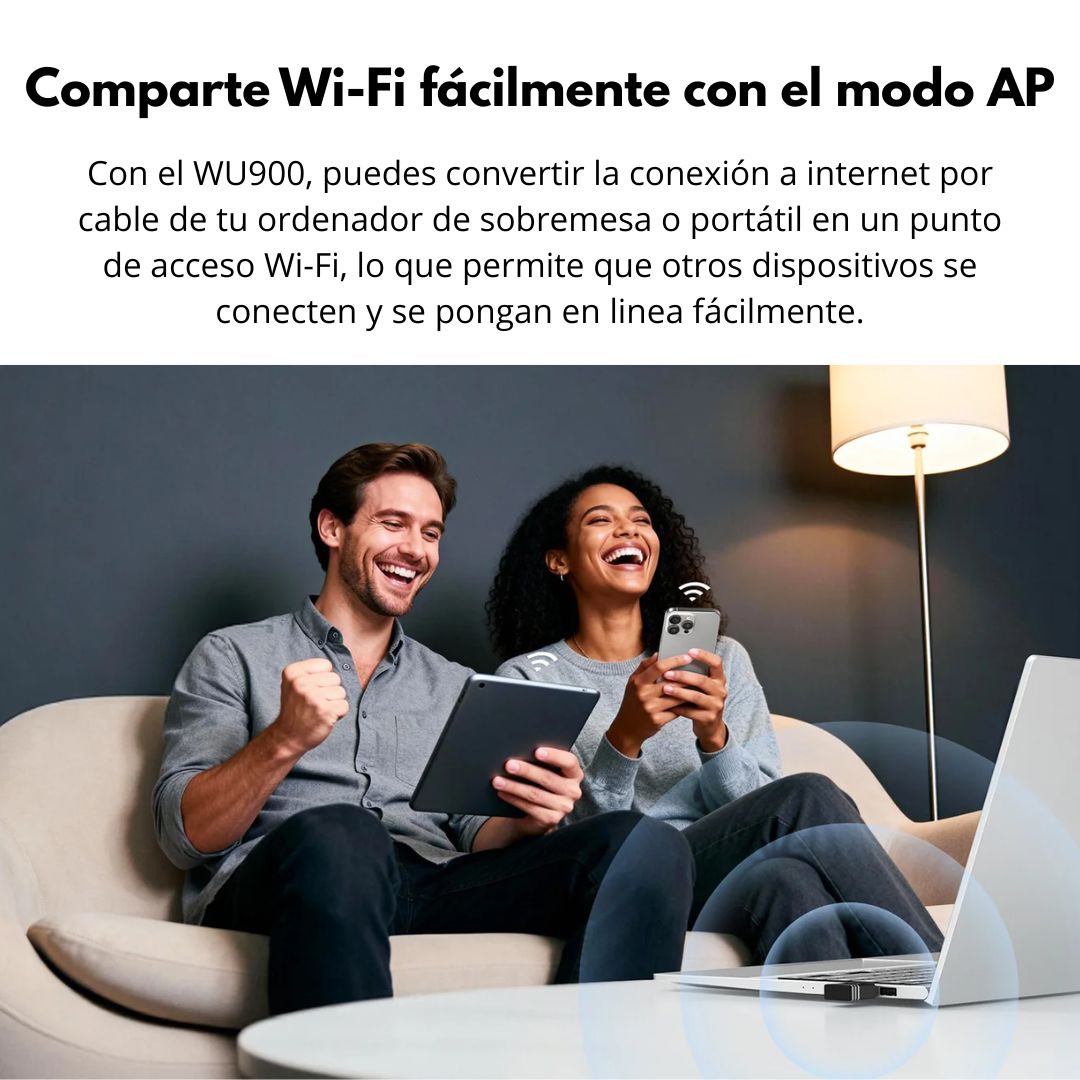 Adaptador USB WiFi 6 Cudy WU900 AX900 Dual Band para PC