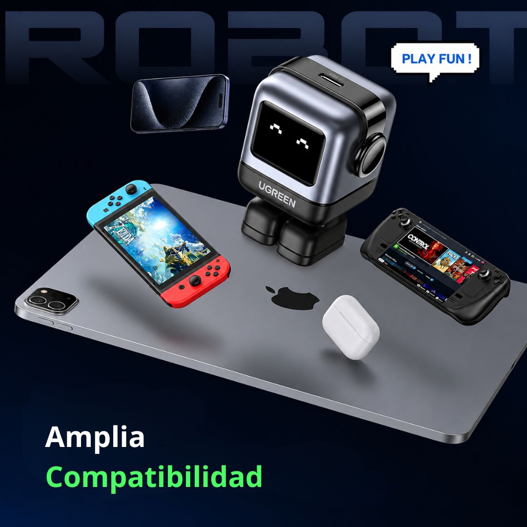 Cargador UGREEN Uno RG CD359 30W USB-C GaN Carga Rápida Robot
