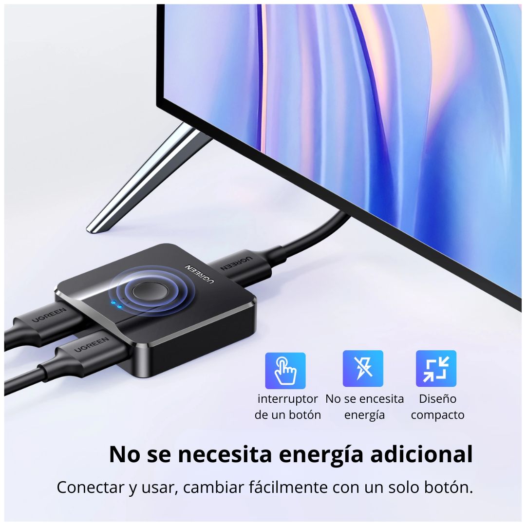 Switch HDMI Bidireccional UGREEN CM217 2x1 1x2 4K 60Hz Selector Manual