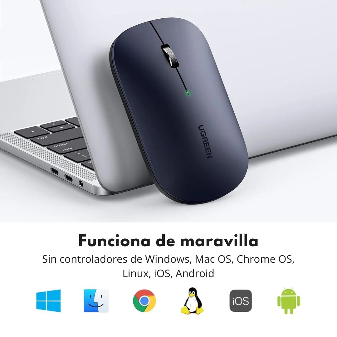 Mouse Inalámbrico UGREEN MU001 2.4GHz 4000 DPI Silencioso