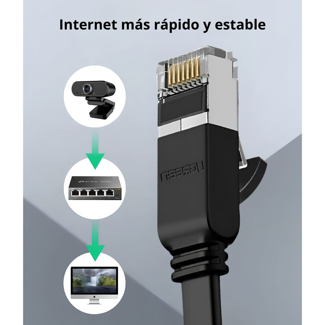 Cable Ethernet UGREEN NW101 Cat 6 Plano 5m 1000Mbps RJ45 para Router PC y PS5