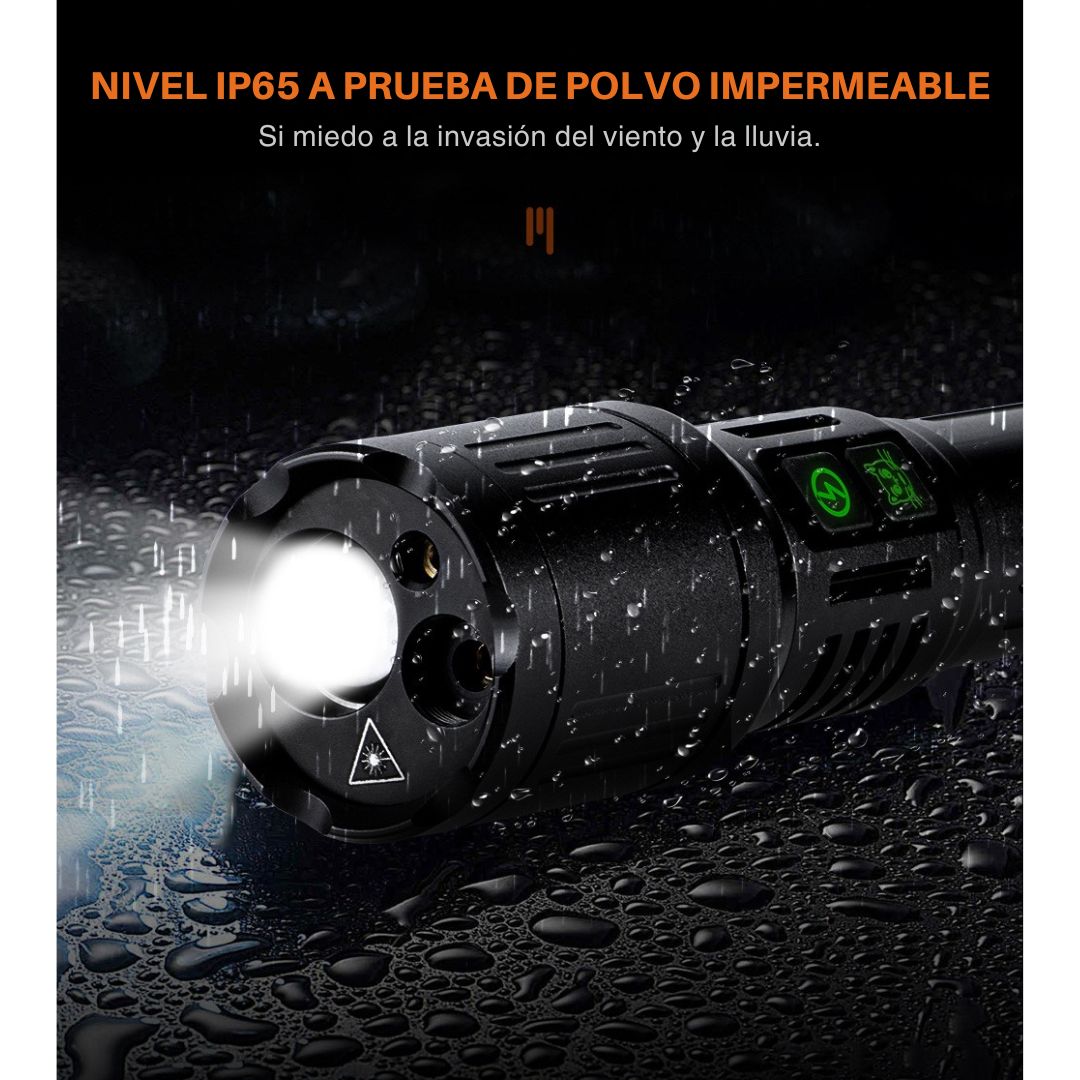 Linterna LED LIDIMI LD-L1550A 20W Zoom Láser Verde USB-C