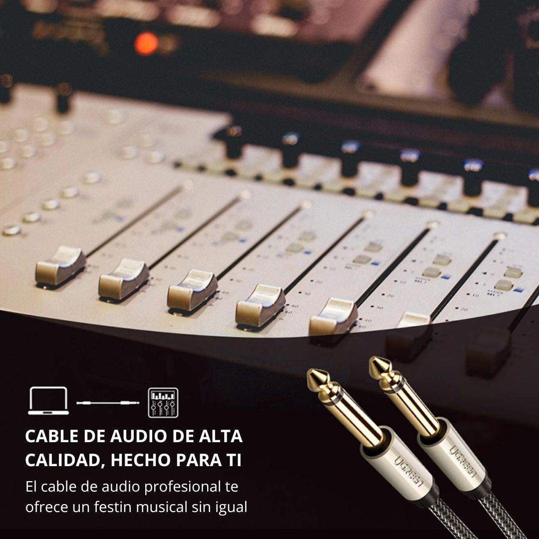Cable de Audio UGREEN AV128 6.35 mm TRS Macho a Macho HiFi 3m