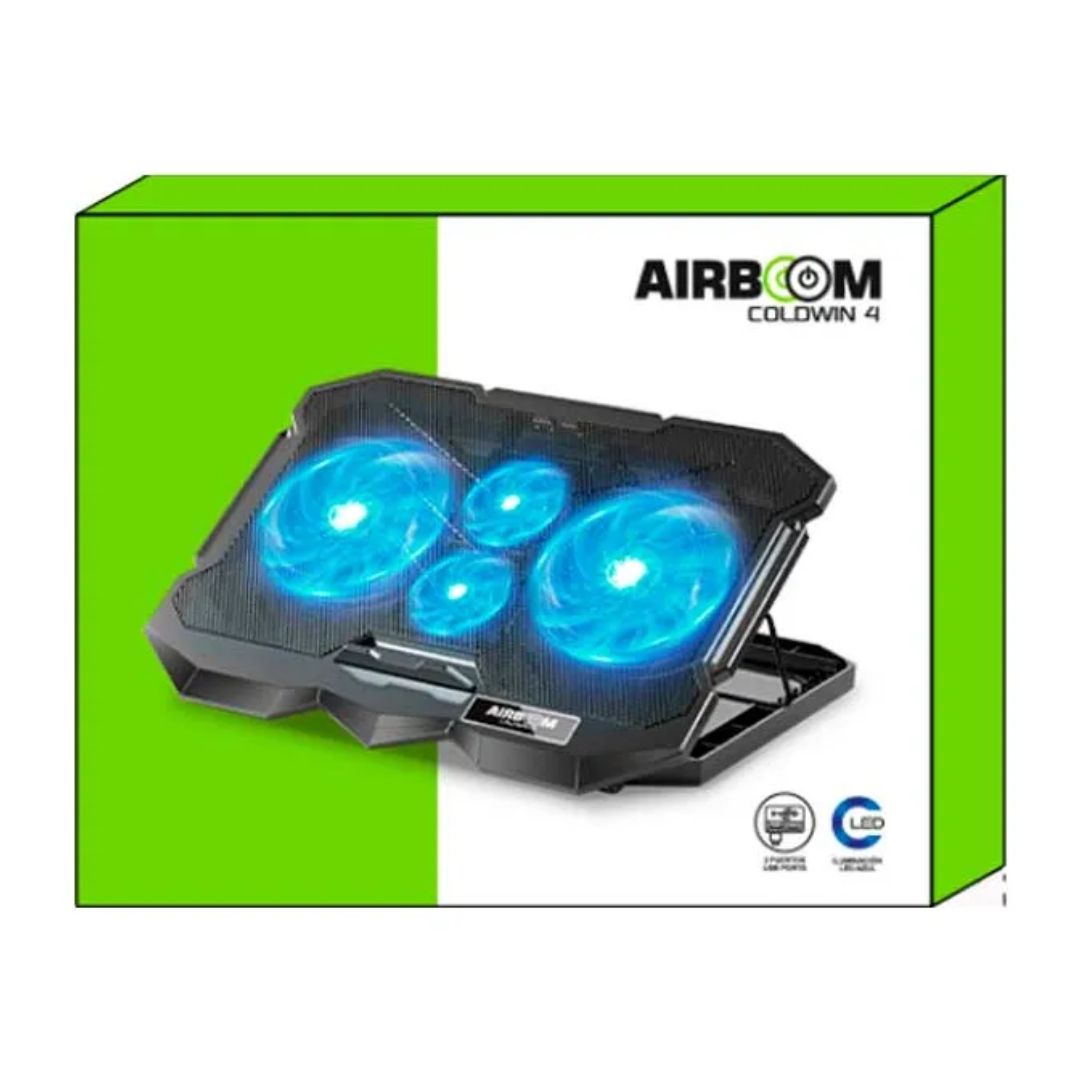 Cooler para Laptop AirBoom Coldwin AB014 17” 4 Ventiladores LED Azul