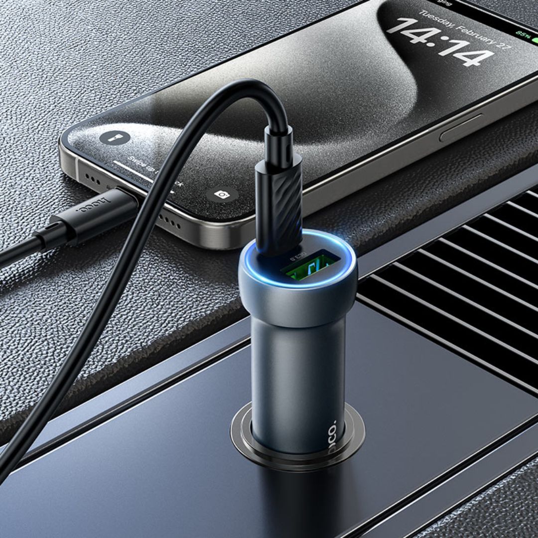 Cargador para Auto Hoco Z54A 48W USB-C PD 30W USB-A 18W con Cable Tipo C